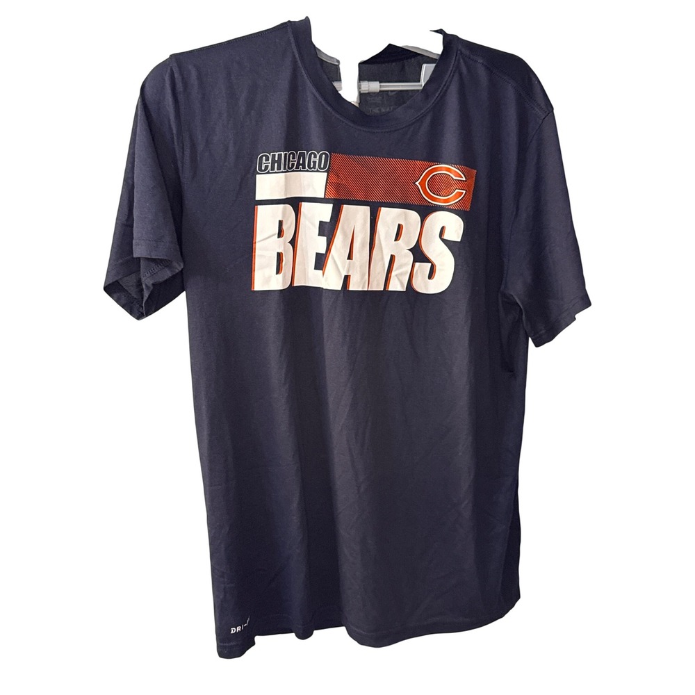 Nike Chicago Bears NFL Dri-FIT Shirt Mens XL Navy Blue Onfield Apparel Tee